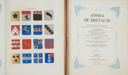GUERIN DE LA GRASSERIE, A. P. Armorial de Bretagne contenant les noms et prénoms...