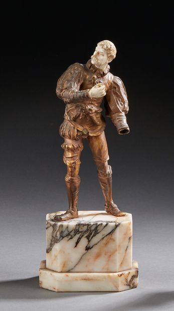 null TRAVAIL FRANCAIS

Sculpture chryséléphantine en bronze patiné et ivoire figurant...