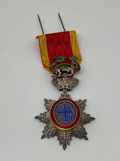 null Empire d'Annam - Ordre du dragon - décoration de chevalier

Ruban rouge bordé...