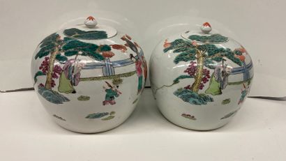 null CHINA


Two porcelain ginger vases with landscape enamel decoration 


20th...