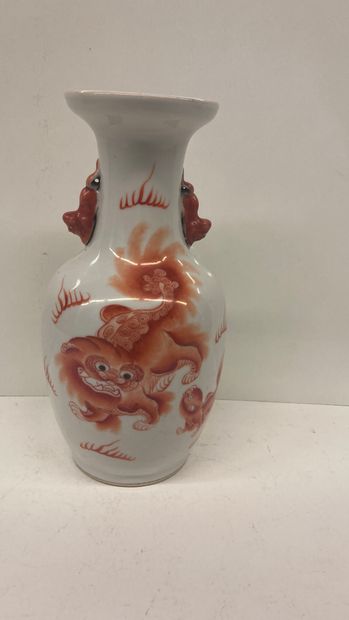 null CHINE


Vase en porcelaine blanche à décor de dragons oranges. Les anses figurant...