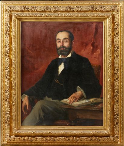 EDOUARD DUPAIN (BORDEAUX 1847 - ?) Portraits de Monsieur Théodore Bellemer
Portrait...