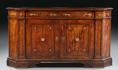 A moulded walnut sideboard, rectangular in...