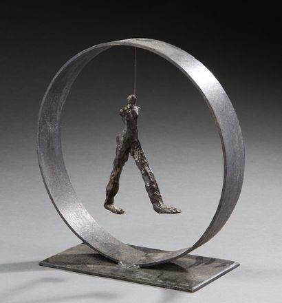 NATHALIE DECOSTER (1965) The passing of time.
Bronze proof signed and numbered on...