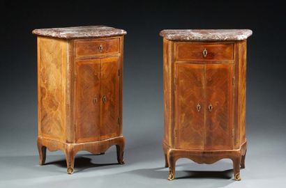 null PAIR OF SMALL FURNITURE OF BETWEEN TWO FURNITURES inlaid with crosses or arabesques...