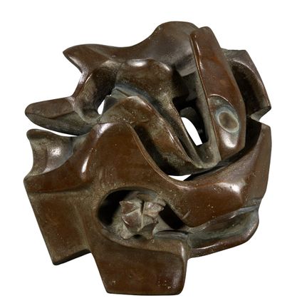 LUIGI DA GIOZ (1924-1997) Sculpture figurative en bronze.
Signée et cachet de fondeur.
Diam....