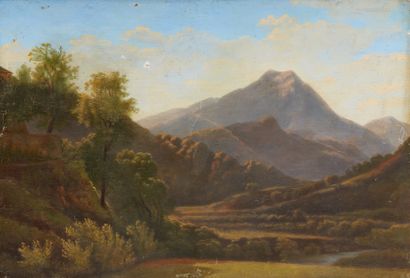 Attribué à Jean Victor BERTIN (1775-1842) View of Italian mountains
Panel
Inscription...