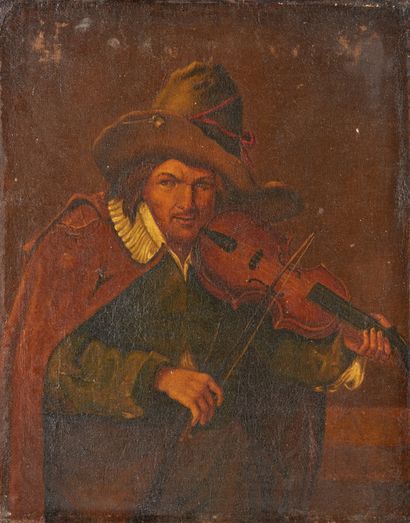 Ecole Italienne du XVIIIe siècle The violinist Canvas 50,5 x 40 cm (unframed)