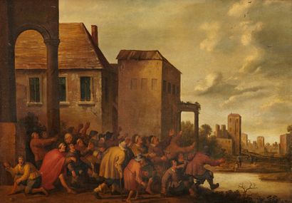 JOOST CORNELIS DROOCHSLOOT (UTRECHT 1586 - 1666) Village scene
Canvas
Signed and...