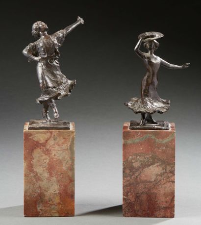 Boris FRODMAN-CLUZEL (1878-1969) Danseuses
Deux bronzes à patines brunes.
Signés...