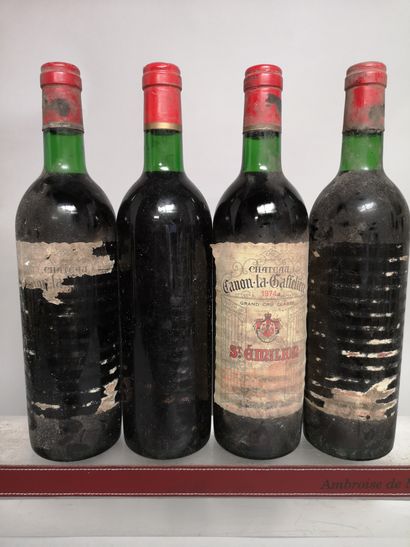 null 4 bouteilles Château CANON LA GAFFELIERE - 1er Gcc Saint Emilion 1974 

3 étiquettes...