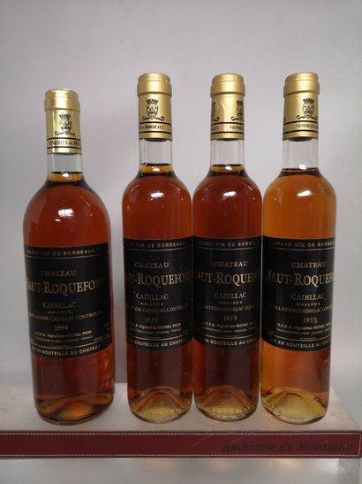 null 4 bouteilles Château HAUT ROQUEFORT - CADILLAC moelleux 1 de 1994 et 3 de 1...