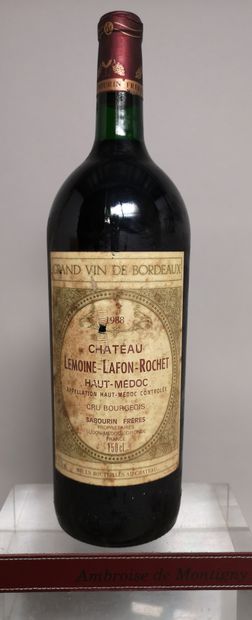 null 1 magnum Château LEMOINE-LAFON ROCHET - Haut Médoc 1988 

Etiquette tachée.