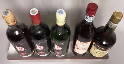 null 5 bouteilles VINS DIVERS FRANCE - 3 VDP CHARENTAIS et 2 PINEAU de CHARANTES...