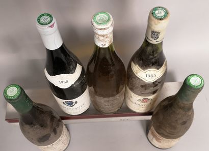 null 5 bouteilles BOURGOGNE BLANC Années 80' A VENDRE EN L"ETAT - 2 CHASSAGNE MONTRACHET...