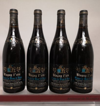 null 4 bouteilles BLAGNY 1er cru "Sous le Dos d'Ane" - Henri CLERC 1996 

Etiquettes...