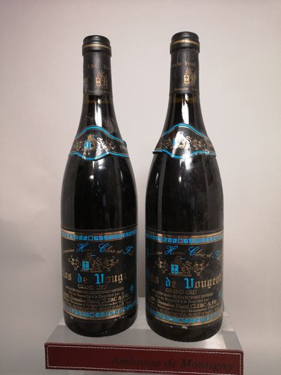 null 2 bouteilles CLOS de VOUGEOT Grand cru - Henri CLERC 1999 

Etiquettes légèrement...