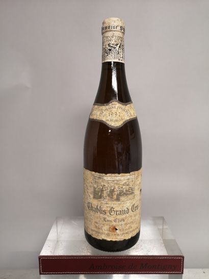 null 1 bouteille CHABLIS Grand cru "Les Clos" - Domaine PINSON 1997 

Etiquette tachée...