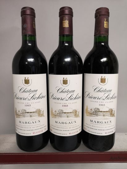 null 3 bouteilles Château PRIEURE LICHINE - 4e GCC Margaux 1993