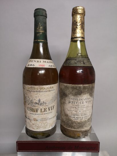 null 2 bottles COTES DU JURA "Ussy le Vif" MONOPOLE - Henri MAIRE 1 of 1976 and 1...