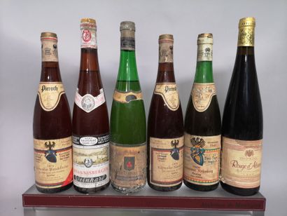 null 6 bouteilles ALSACE et ALLEMAGNE DIVERS A VENDRE EN L'ETAT 4 vins allemands...