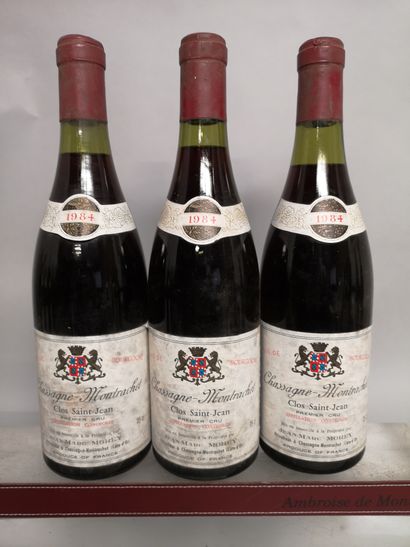 null 3 bouteilles CHASSAGNE MONTRACHET 1er Cru "Clos Saint Jean" - J.M. MOREY 1984...