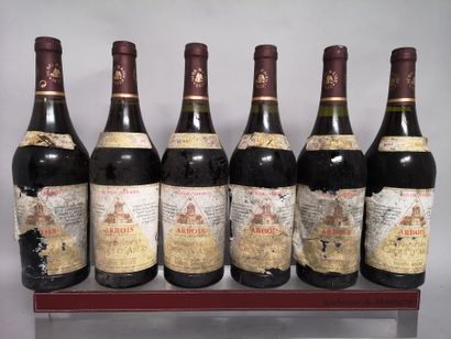 null 6 bottles red ARBOIS Domaine de la Croix d'Argis - Henri Maire 1995

Stained...