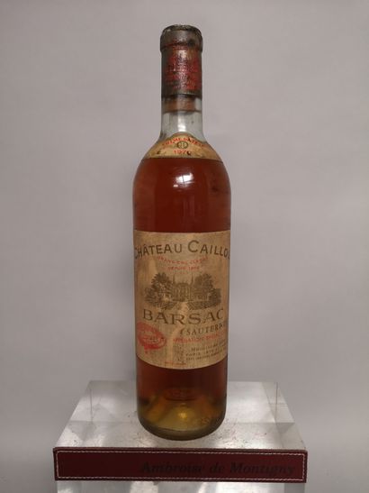 null 1 bouteille Château CAILLOU "Crème de tête" - Gcc Barsac 1970 

Etiquette tachée,...