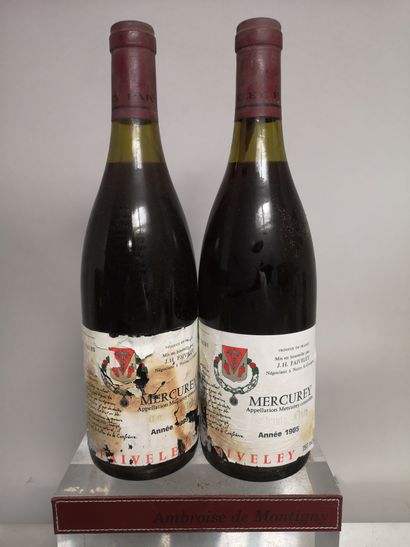 null 2 bouteilles MERCUREY "Chante Fluté" - J.H. FAIVELEY 1985 

Etiquettes tachées...
