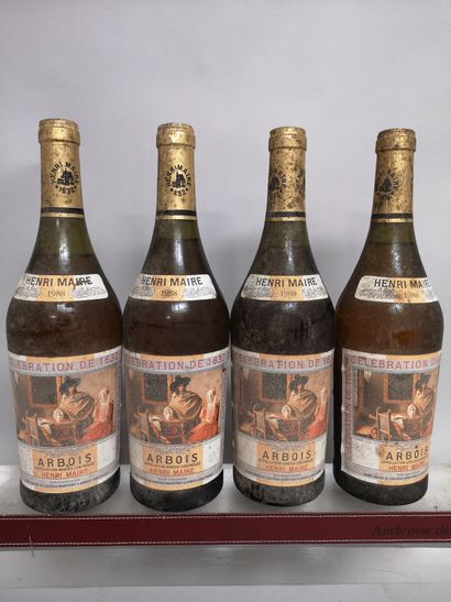 null 4 bottles ARBOIS white "Celebration of 1632" - Henri Maire 1988

Slightly stained...