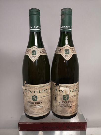 null 2 bouteilles MERCUREY Blanc "Clos Rochette" - Domaine FAIVELEY 1987 

Etiquettes...