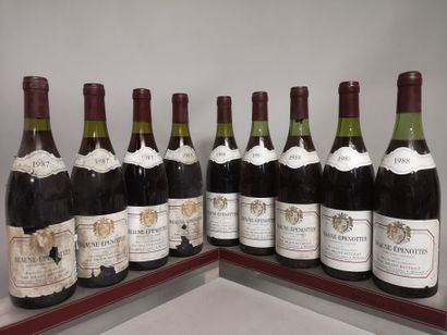 null 9 bouteilles BEAUNE EPENOTTES - MILLOT BATTAULT 4 de 1987et 5 de 1988