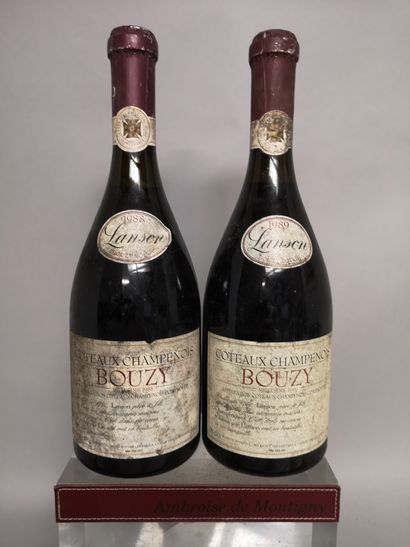null 2 bouteilles BOUZY - LANSON 1 de 1988 et 1 de 1989

Etiquettes tachées et g...