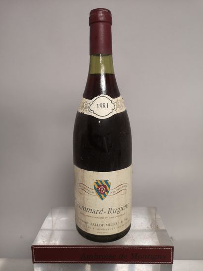 null 1 bouteille POMMARD 1er Cru "Les Rugiens" - BALLOT MILLOT 1981 

Etiquette légèrement...