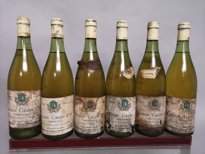 null 6 bouteilles CHABLIS Grand Cru "Grenouille" - R. GAUTHERIN & Fils 1983 

Etiquettes...