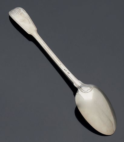 null Silver RAGOUST SPOON, model with nets and shell.
Paris about 1785-88. 
 Master-goldsmith...