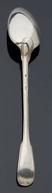 null A silver RAGOUT SPOON, net model.
Paris 1765.
Master-goldsmith : Nicolas-Martin...