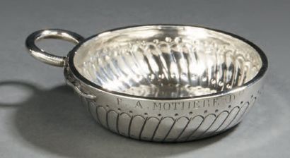 null Silver TASTEVIN, the body with embossed decoration of cupules and gadroons,...