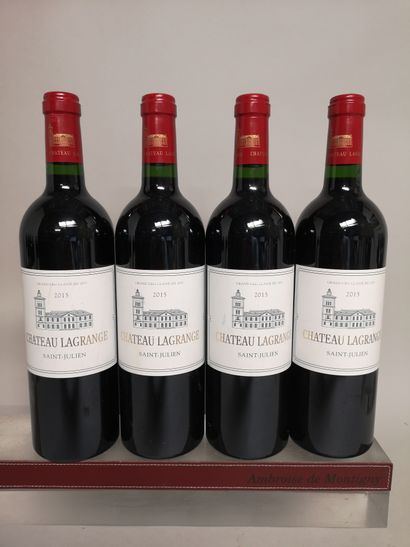 null 4 bouteilles Château LAGRANGE - 3e Gcc Saint Julien 2015 Étiquettes légèrement...
