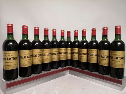null 12 bouteilles Château BRANE CANTENAC - 2e GCC Margaux 1964 4 Niveaux haute épaule...