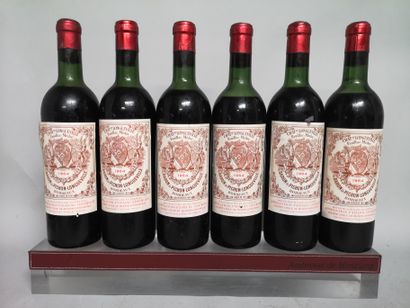null 6 bouteilles Château PICHON LONGUEVILLE au Baron - 2e GCC Pauillac 1964 Étiquettes...