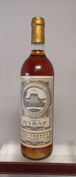 null 1 bouteille Château de MYRAT - 2é Cc Sauternes 1991 Étiquette légèrement ta...