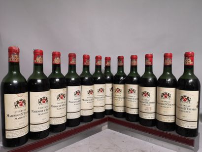 null 12 bouteilles Château MALESCOT St EXUPERY - 3e GCC Margaux 1964 Étiquettes légèrement...