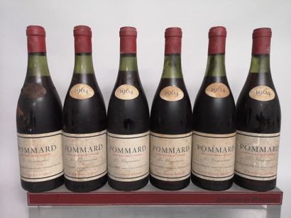 null 6 bouteilles POMMARD " Les Chaponnières" - Domaine PARENT 1964 Étiquettes tachées....
