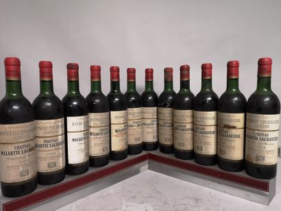 null 12 bouteilles Château MALARTIC LAGRAVIERE - Grand Cru Classé de Graves 1964...