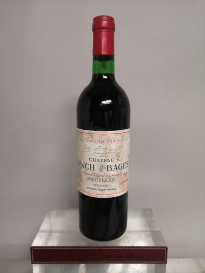 null 1 bouteille Château LYNCH BAGES - 5e Gcc Pauillac 1975 Étiquette très tachée...