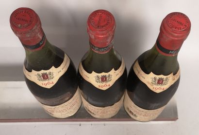 null 3 bouteilles MOREY SAINT DENIS " Clos des Ormes" - Joseph DROUHIN 1964 Étiquettes...