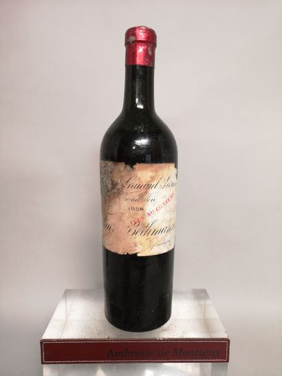 null 1 bouteille Château GRUAUD LAROSE - 2e GCC Saint Julien 1928 Étiquette tachée,...
