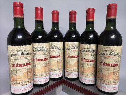null 6 bouteilles Château CANON La GAFFELIERE - Grand Cru de Saint Emilion 1964 Étiquettes...
