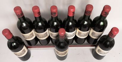 null 9 bouteilles Château LAFITE ROTHSCHILD - 1er GCC Pauillac 1964 Étiquettes tachées....